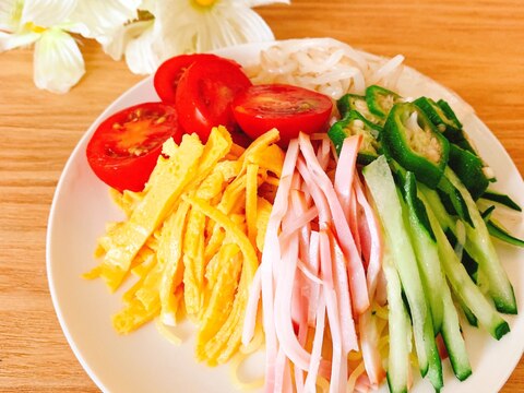 野菜と卵♪冷やし中華✧˖°